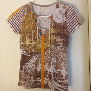 Multi Colored Print: Brand Fifi L but fits like S